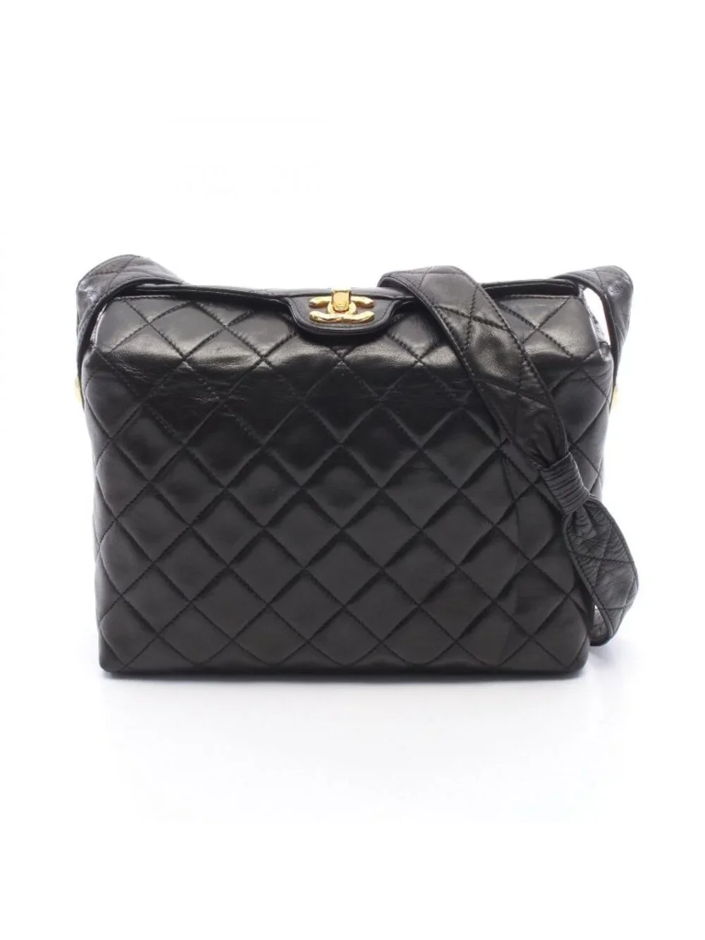 Chanel Shoulder Bag Quilted Black Lambskin